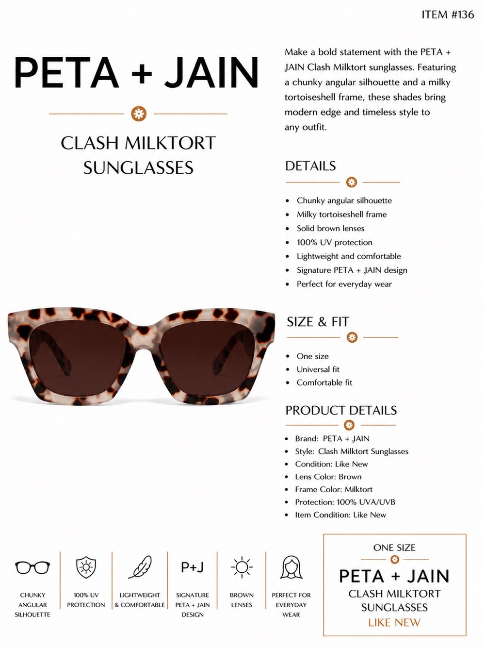 PETA + JAIN Milktort Clash Sunglasses - Brown Milktort